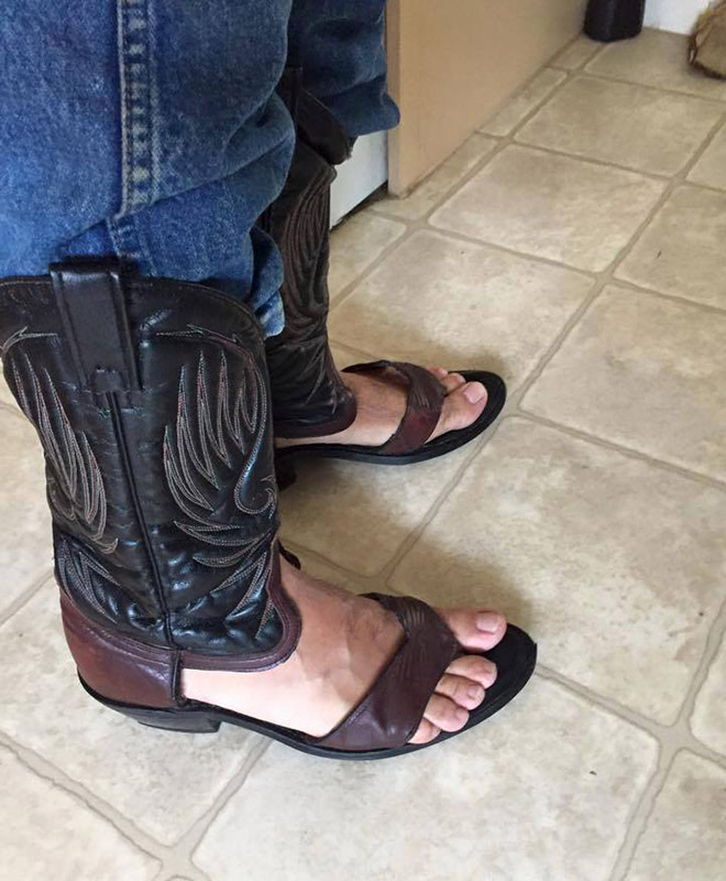 Yes, cowboy boot sandals are real...