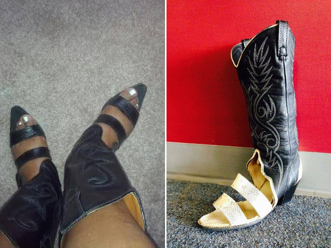 Yes, cowboy boot sandals are real...