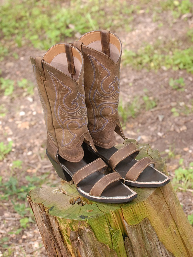 Yes, cowboy boot sandals are real...