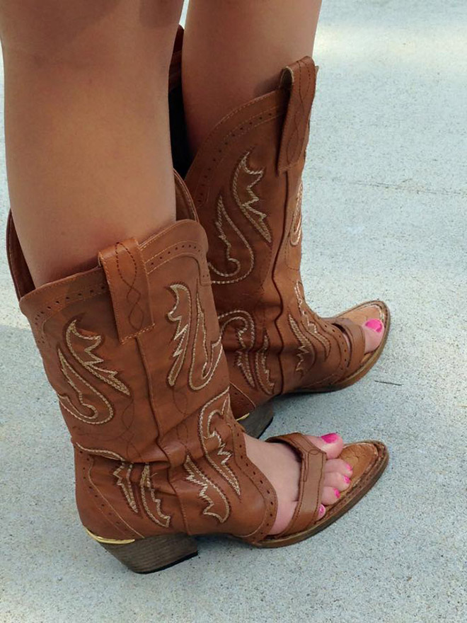 Yes, cowboy boot sandals are real...