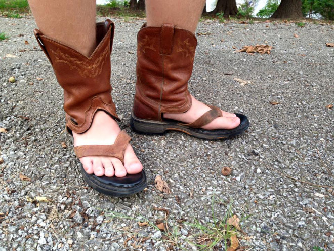 Yes, cowboy boot sandals are real...