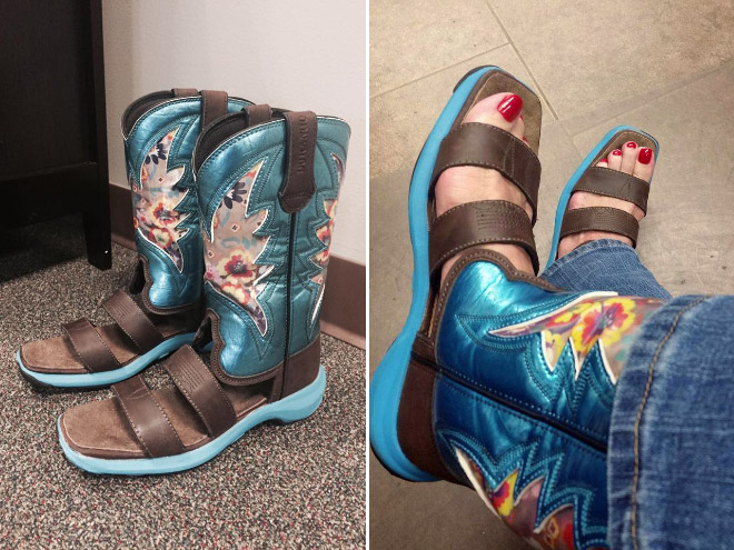 Yes, cowboy boot sandals are real...