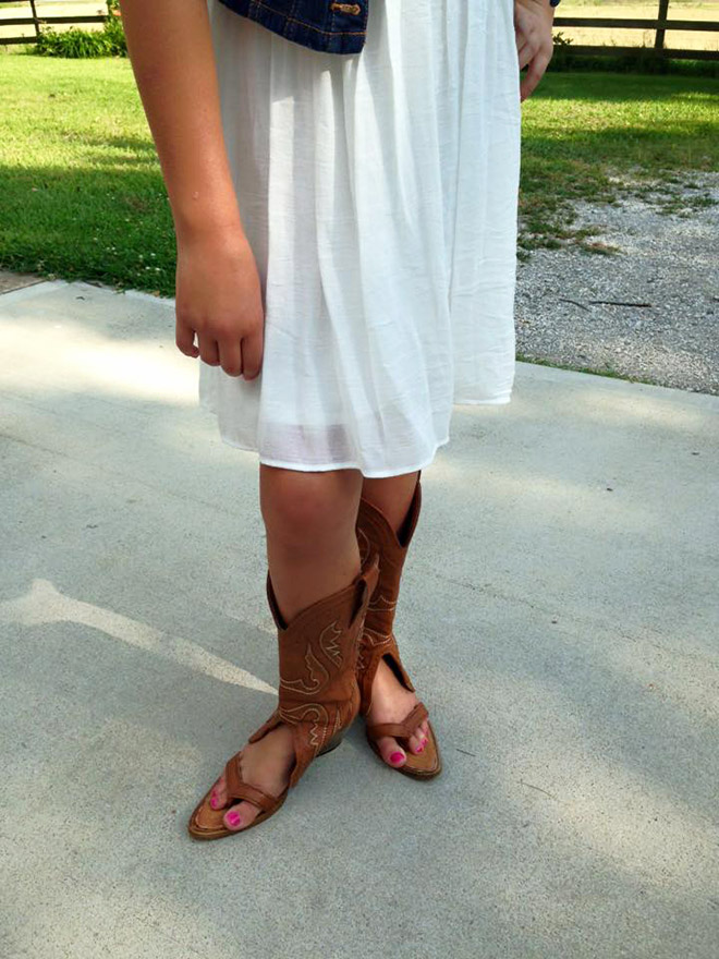 Yes, cowboy boot sandals are real...