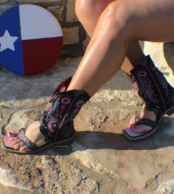 Yes, cowboy boot sandals are real...