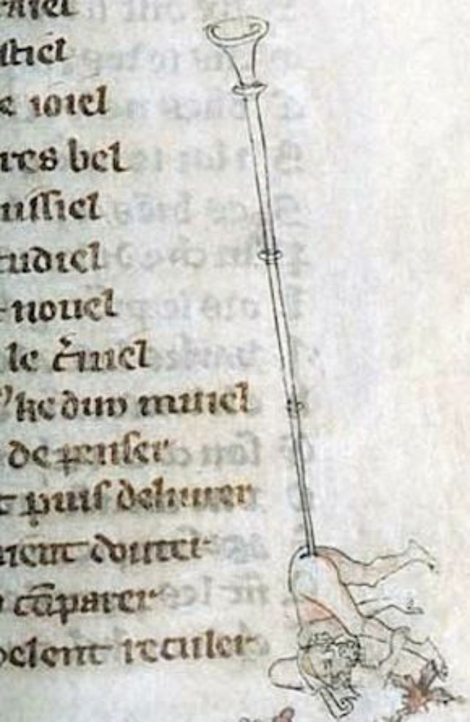 Medieval butt trumpeter.