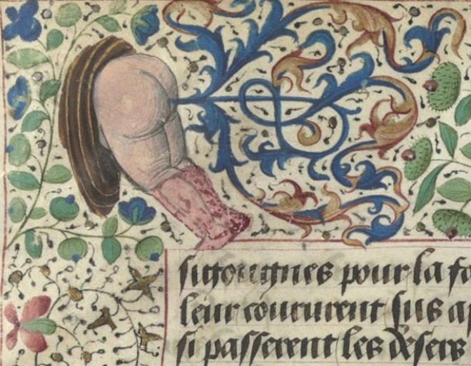 Medieval butt trumpeter.