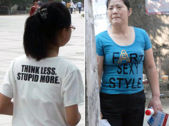 You can see such shirts only in Asia...