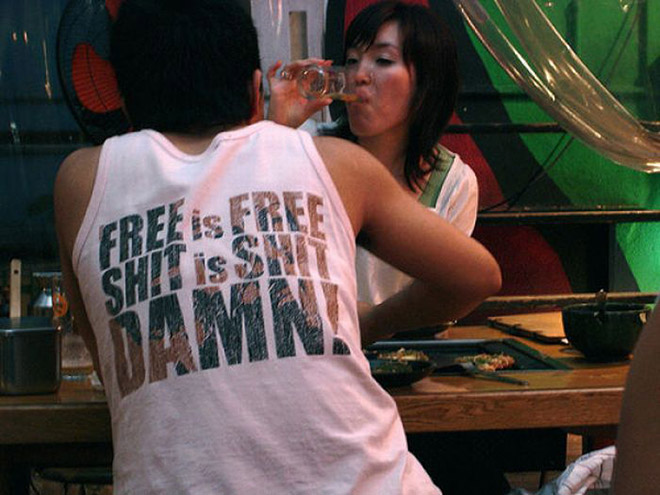 You can see such shirts only in Asia...