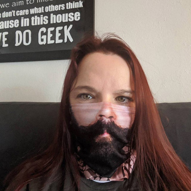 Funny realistic anti-COVID-19 mask.