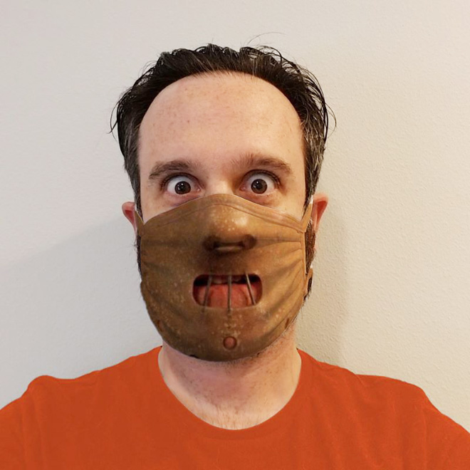 Funny realistic anti-COVID-19 mask.