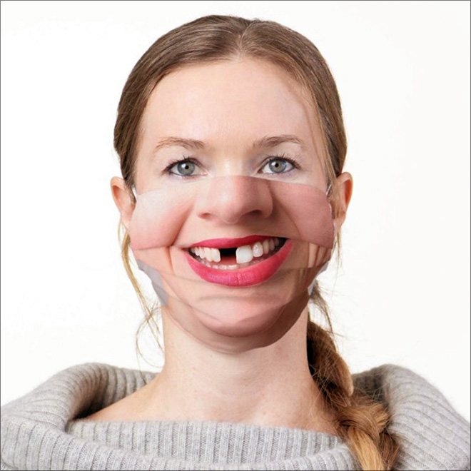 Funny realistic anti-COVID-19 mask.