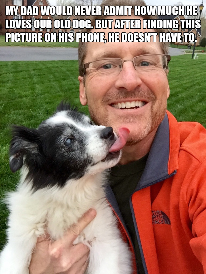 Dad vs. dog.