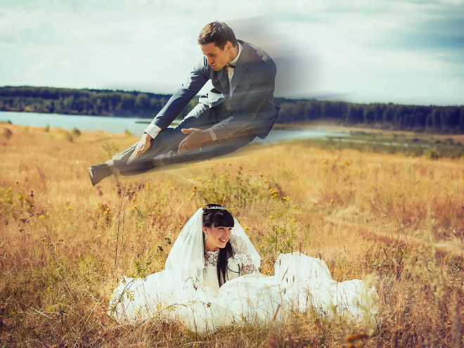 When it comes to ruining your wedding photos with lousy photoshopping, nobody does it like the Russians. Nobody!