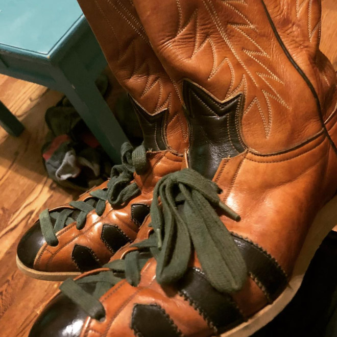 Yes, cowboy boot sneakers really exist.