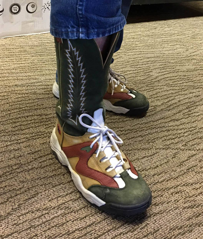 Yes, cowboy boot sneakers really exist.