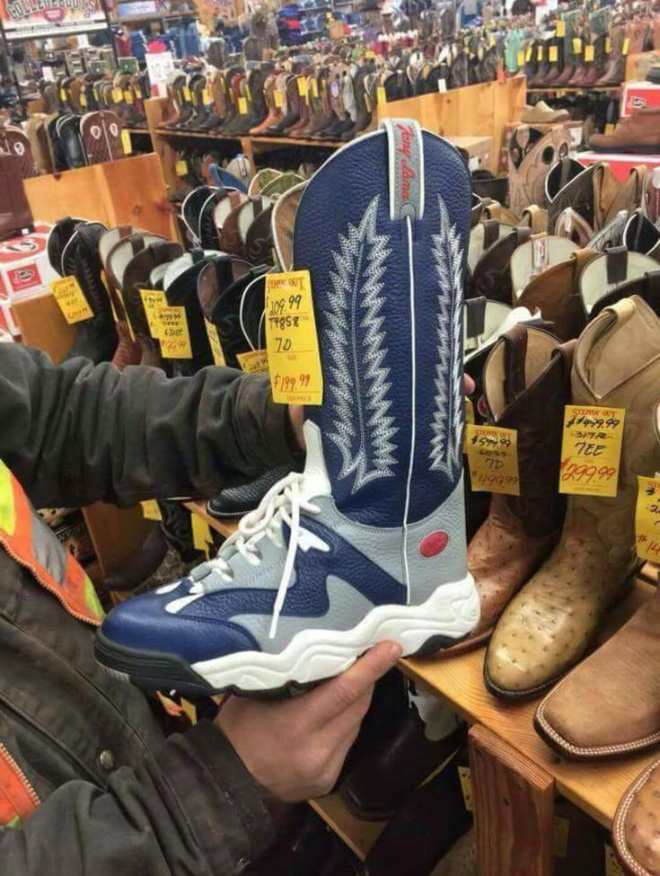 Yes, cowboy boot sneakers really exist.