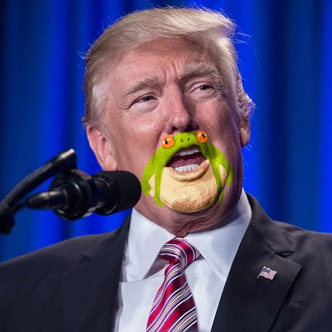 Have you noticed his chin looks like a frog?