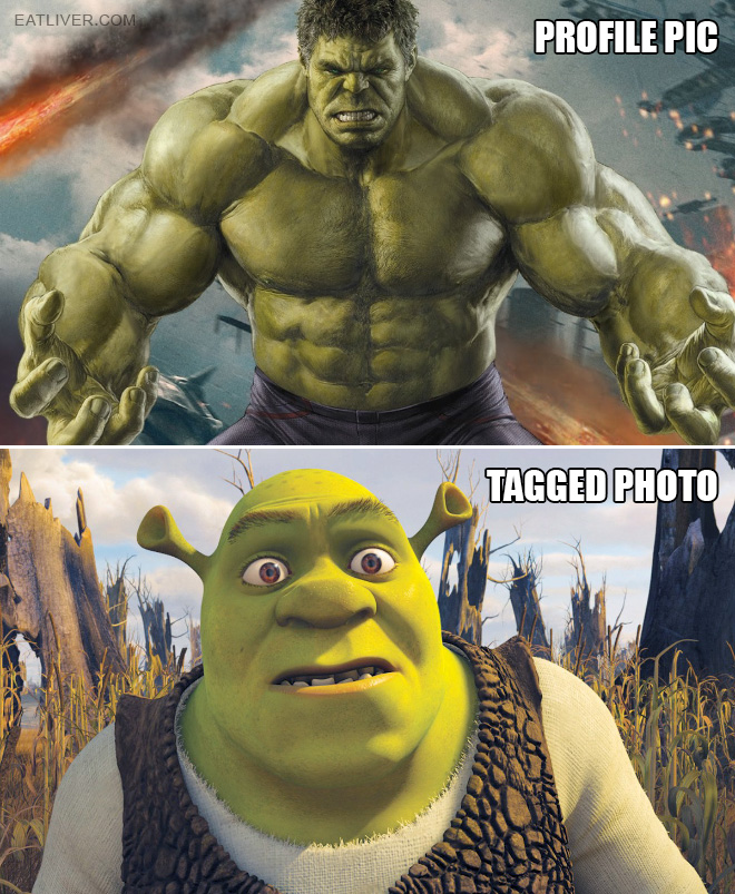 Profile picture vs. tagged photo.