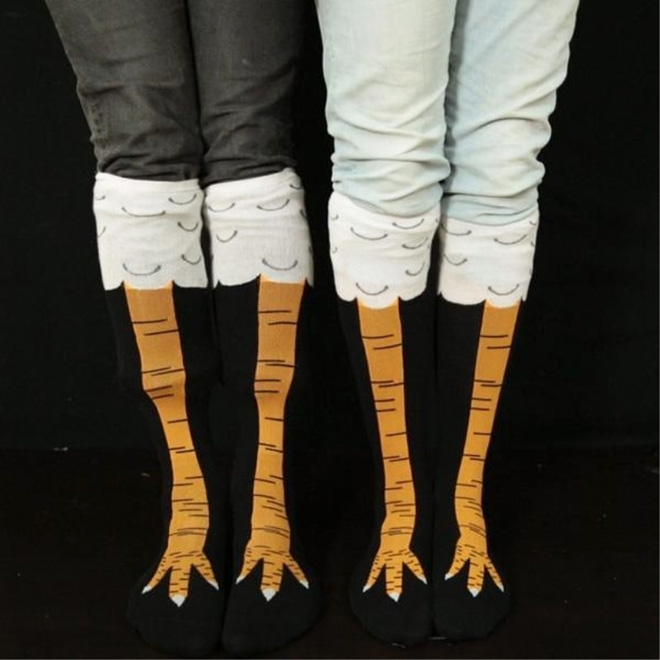 Funny chicken leg socks.