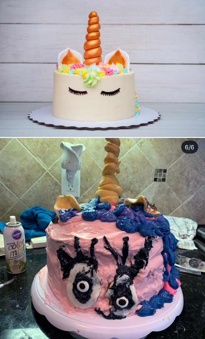 Funny cake fail.