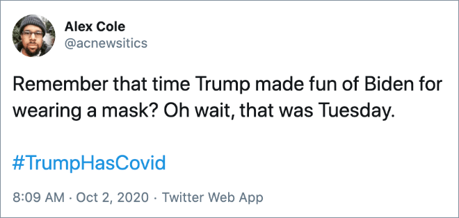 Twitter users react to Trump getting COVID-19.