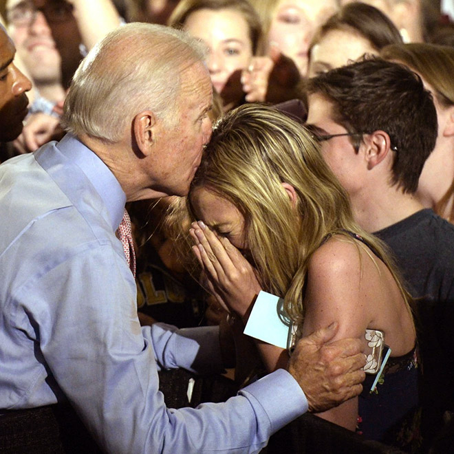 Uncle Joe really doesn't understand personal space.