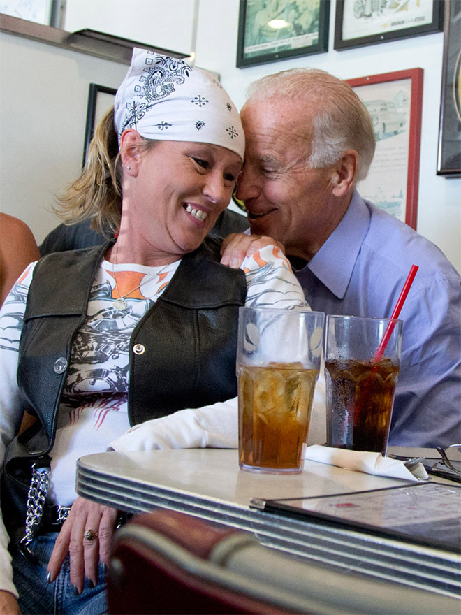 Uncle Joe really doesn't understand personal space.