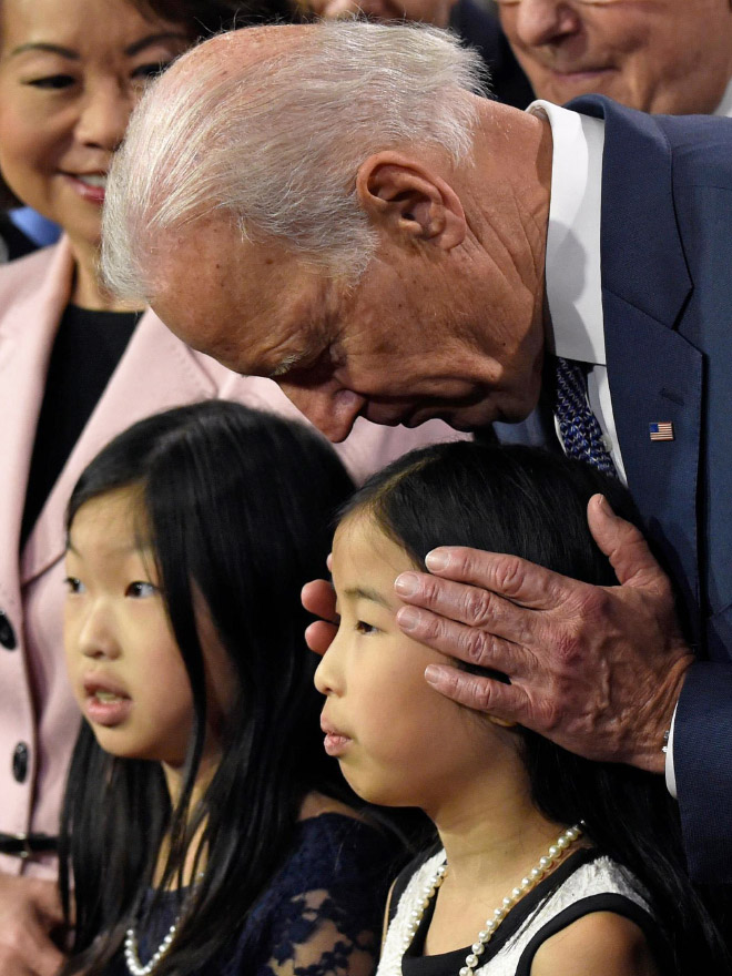 Uncle Joe really doesn't understand personal space.