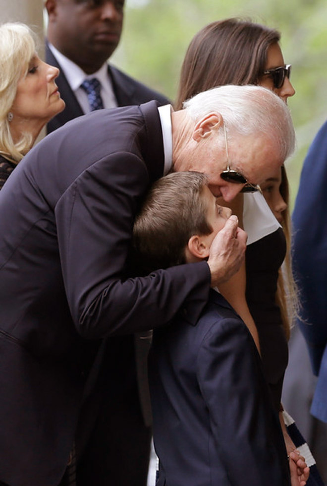 Uncle Joe really doesn't understand personal space.