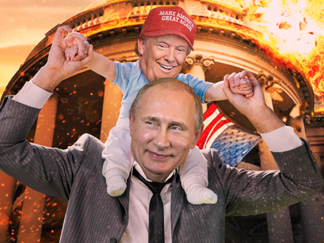 Papa Putin and little Donald.