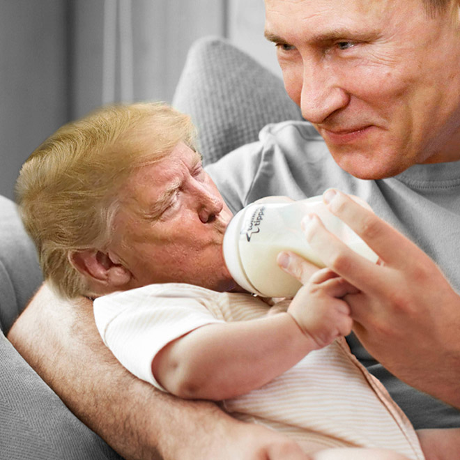 Papa Putin and little Donald.