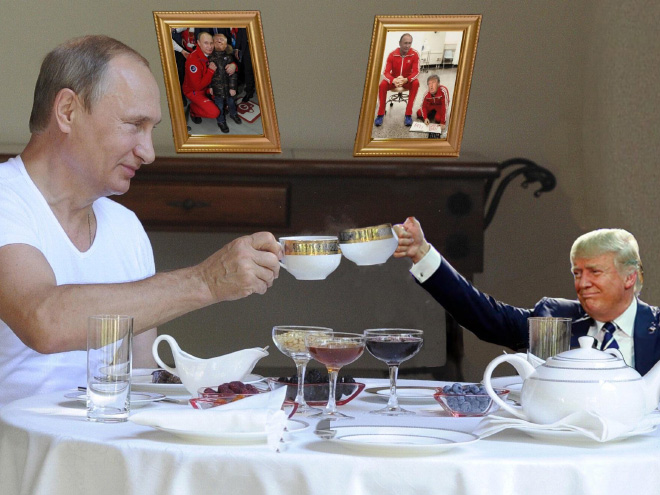 Papa Putin and little Donald.