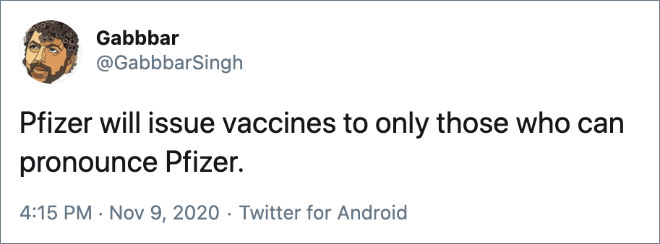 Twitter reacts to Coronavirus vaccine from Pfizer.