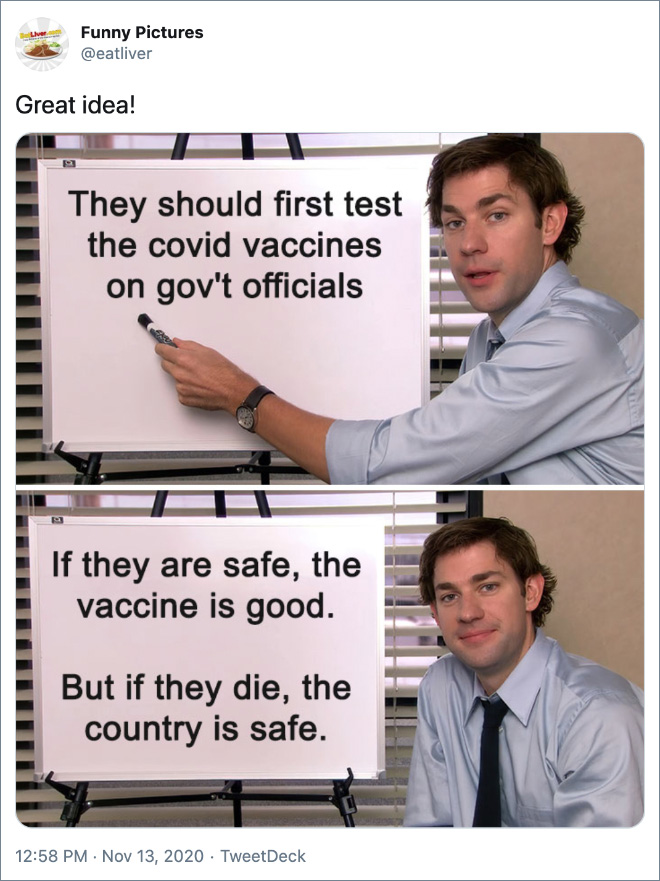 Twitter reacts to Coronavirus vaccine from Pfizer.