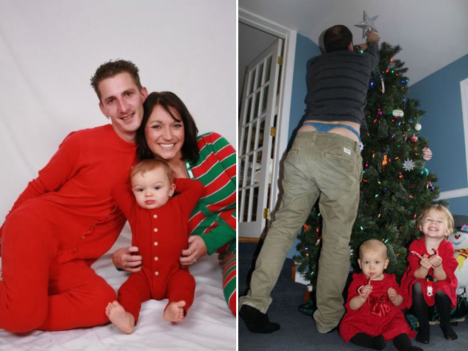 Weird Christmas family photos.