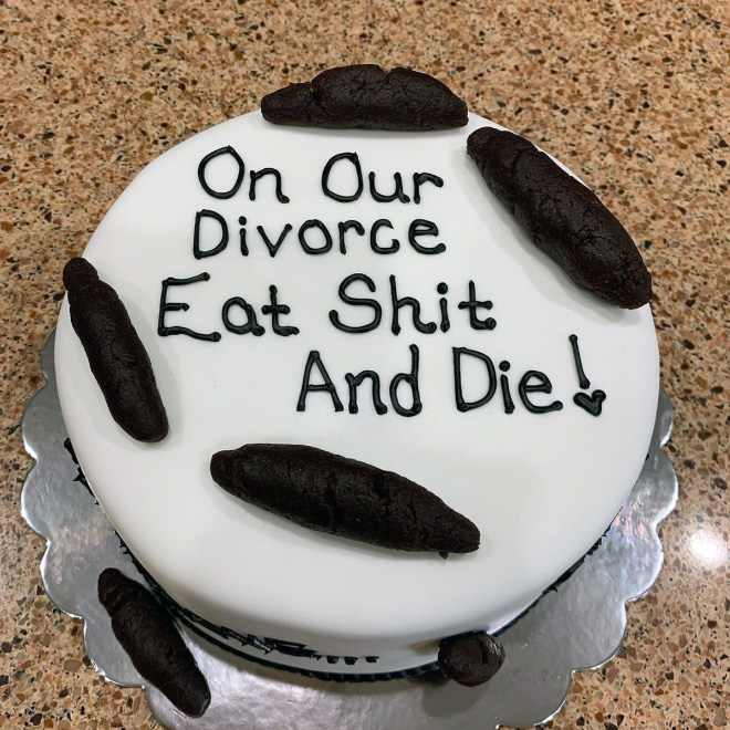 Funny divorce cake.