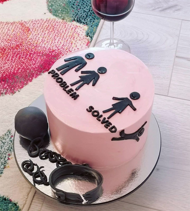 Funny divorce cake.