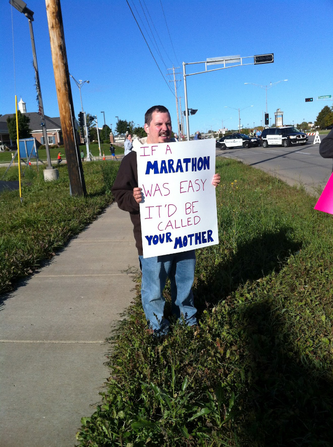 Brilliantly inspiring marathon sign.