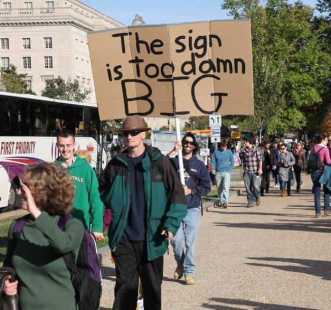 Who said perfect protest signs doesn't exist?