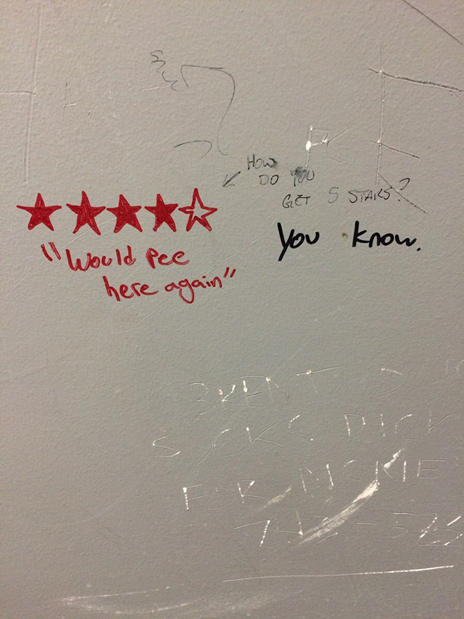 Polite toilet graffiti.