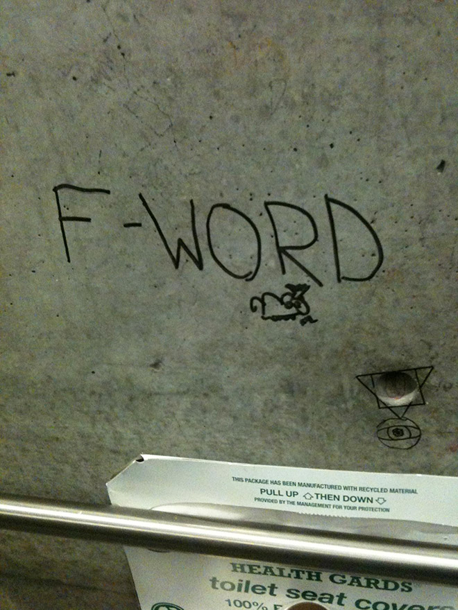 Polite toilet graffiti.