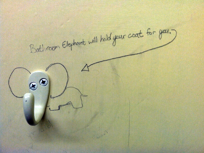 Polite toilet graffiti.