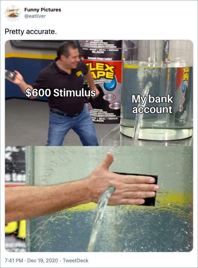Twitter user reacting to Government's help.