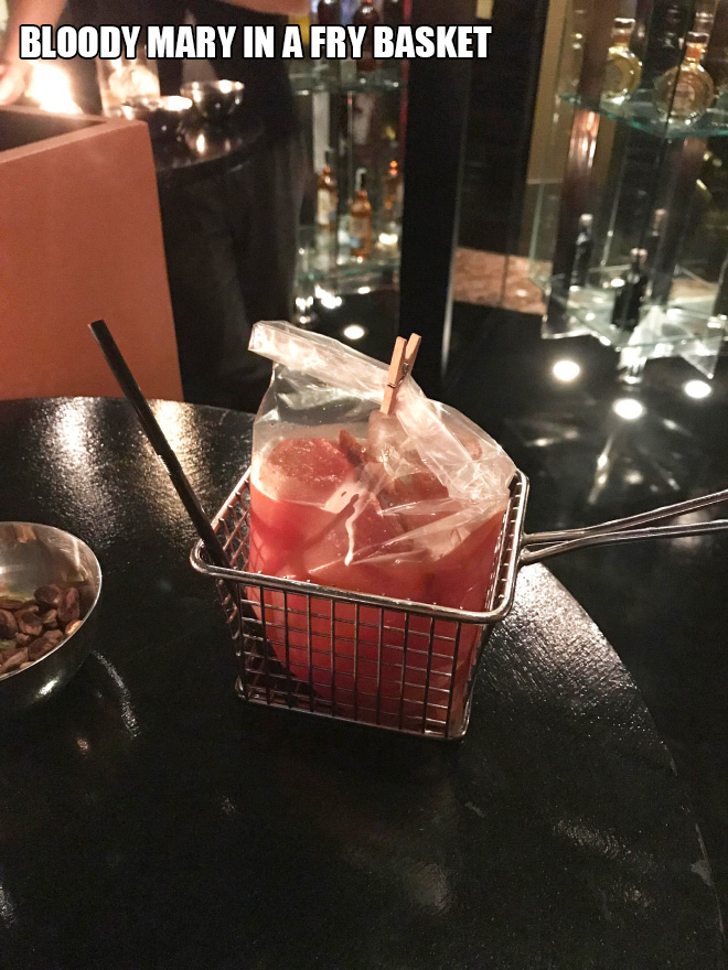 What a weird way to serve drinks...