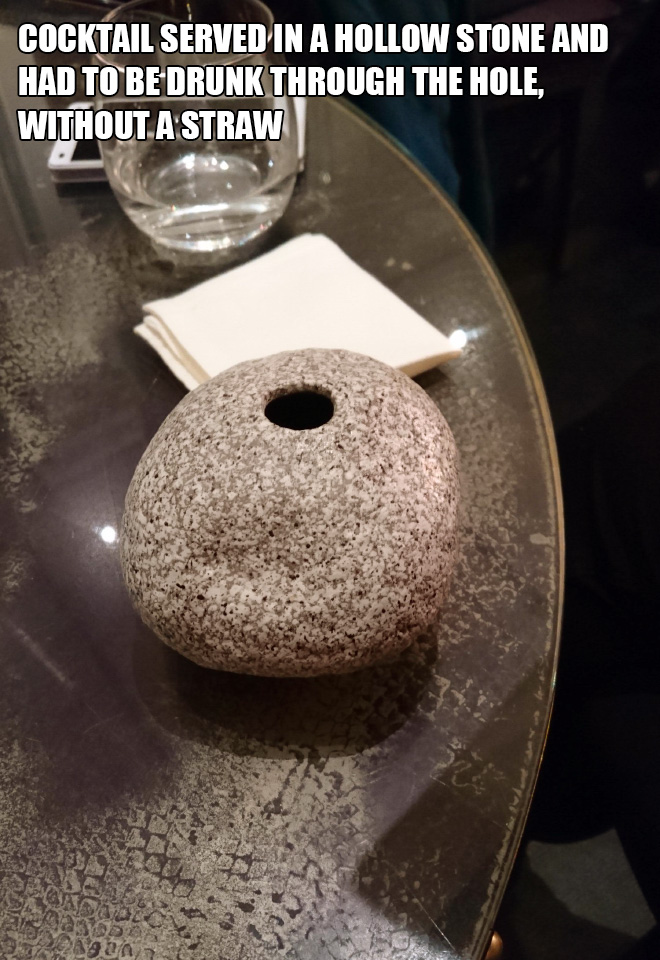 What a weird way to serve drinks...