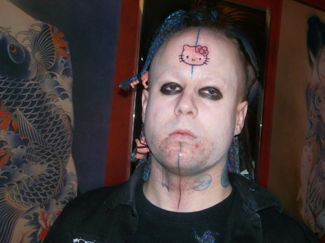 Stupid face tattoos are horrible and hilarious.