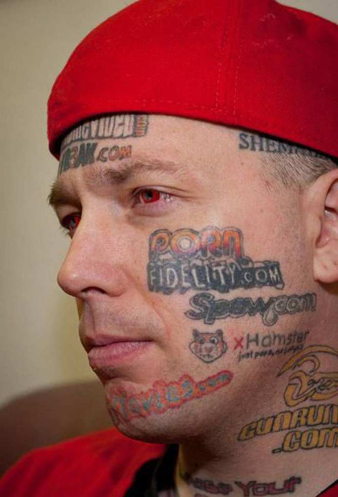 Stupid face tattoos are horrible and hilarious.