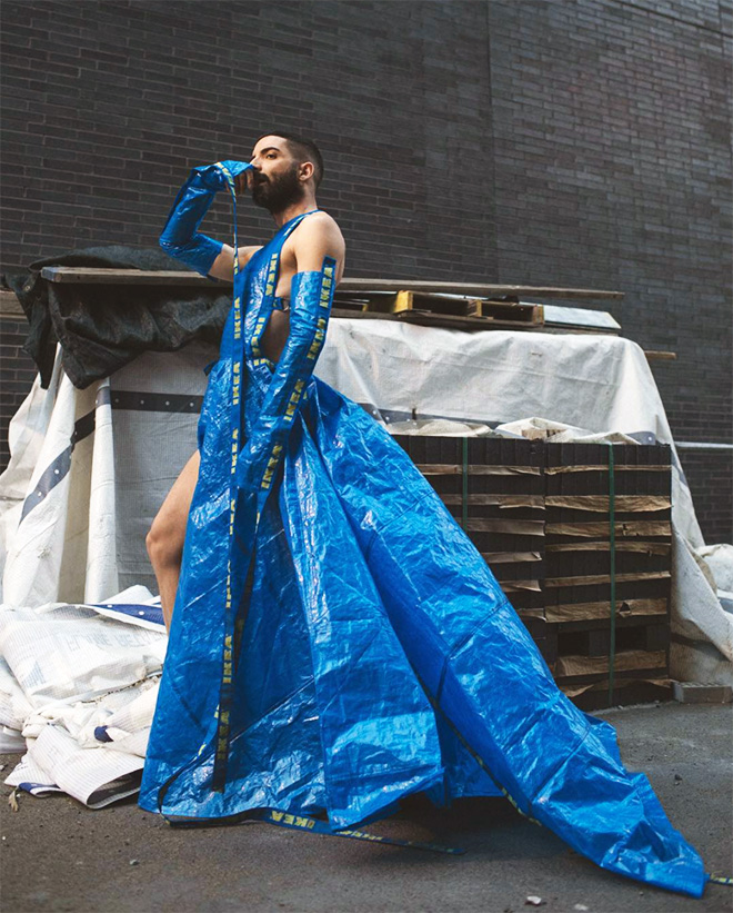 IKEA blue bag fashion.