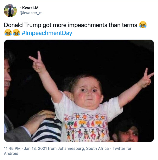 Reaction to Trump's 2nd impeachment.