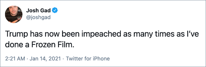 Reaction to Trump's 2nd impeachment.